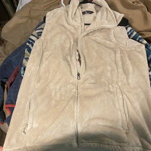 White, soft North Face vest